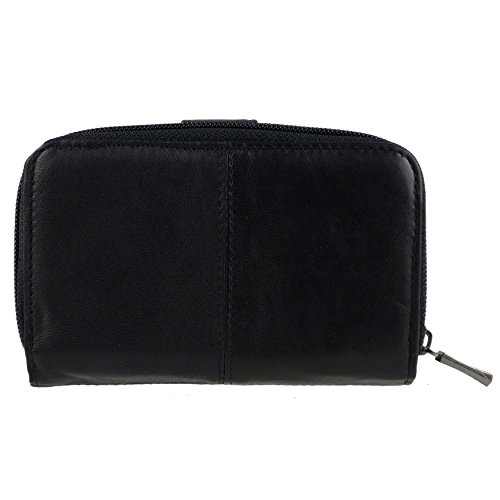 Lorenz Women's Black Nappa Leather Zip Wallet