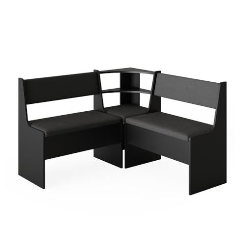 Vicco Black Corner Dining Bench, 120 x 120 cm
