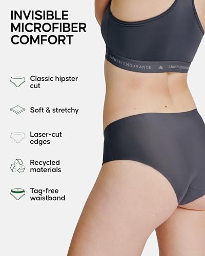 Danish Endurance Women's Invisible Hipster Panties Set
