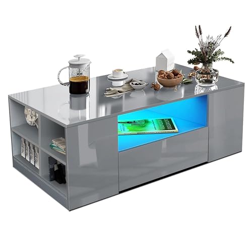 Blisswood High Gloss LED Coffee Table with Storage