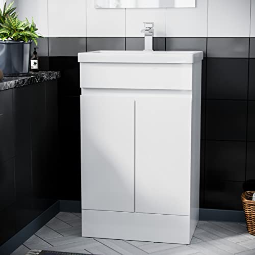 600mm White Flat Pack Vanity Cabinet with Basin