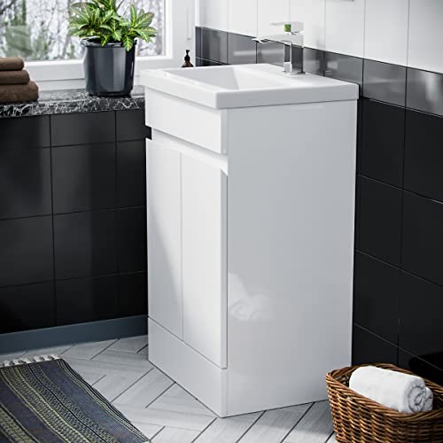 600mm White Flat Pack Vanity Cabinet with Basin