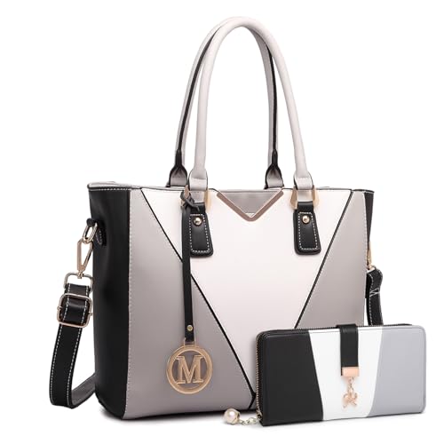 Miss Lulu V-Shape Handbag and Wallet Set
