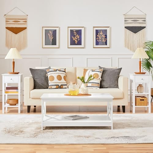 Yaheetech Set of 2 Wooden Bedside Tables