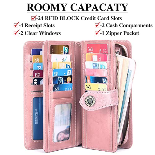 RFID Genuine Leather Wallet with Wrist Strap