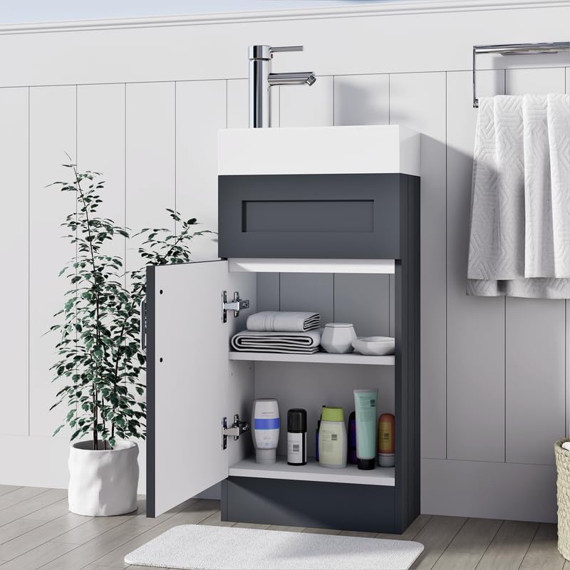 Crawley Grey 400mm Floor Standing Vanity Unit