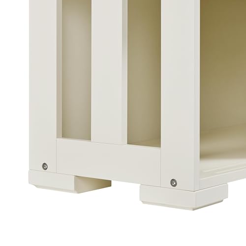Antique White Sliding Door Buffet Storage Cabinet