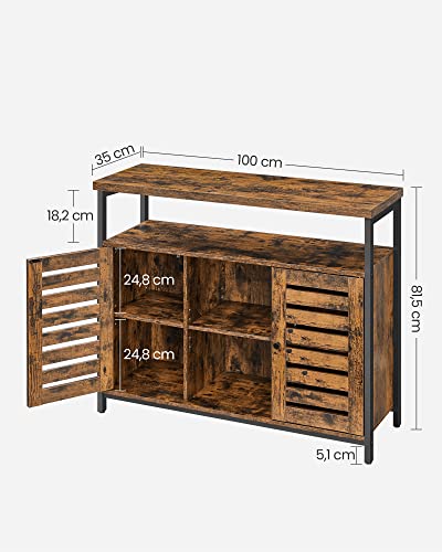 VASAGLE Rustic Kitchen Storage Cabinet with Shelves