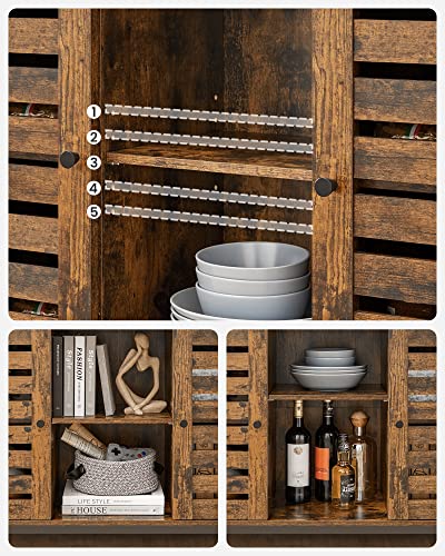 VASAGLE Rustic Kitchen Storage Cabinet with Shelves