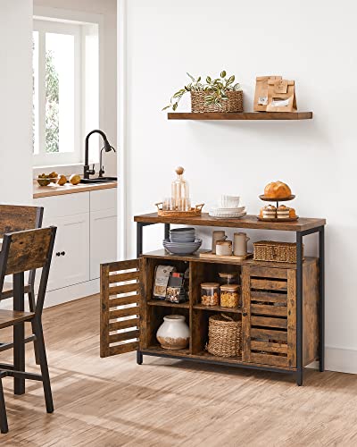 VASAGLE Rustic Kitchen Storage Cabinet with Shelves