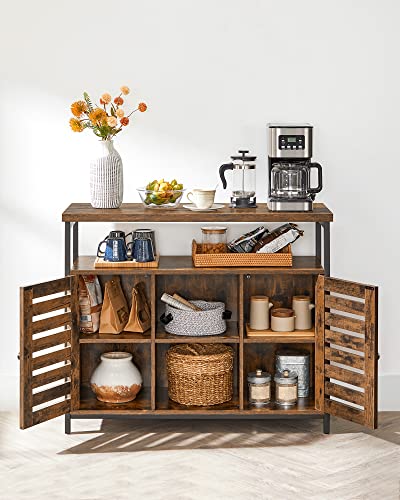 VASAGLE Rustic Kitchen Storage Cabinet with Shelves