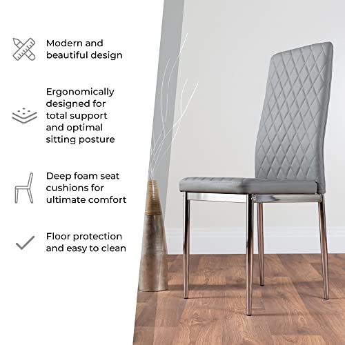 Imperia Dining Table Set with 4 Grey Chairs
