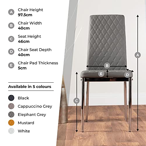 Imperia Dining Table Set with 4 Grey Chairs