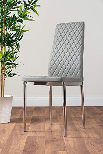 Imperia Dining Table Set with 4 Grey Chairs