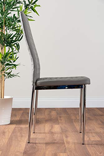 Imperia Dining Table Set with 4 Grey Chairs