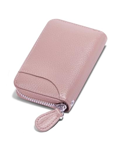 Women's RFID Blocking Leather Credit Card Wallet - Pink