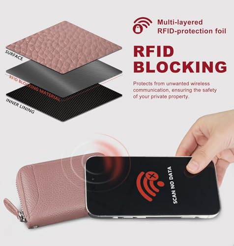 RFID Blocking Women's Leather Accordion Credit Card Holder