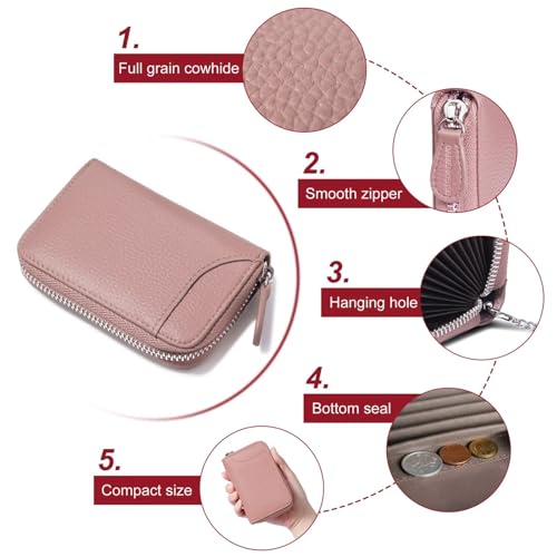 RFID Blocking Women's Leather Accordion Credit Card Holder