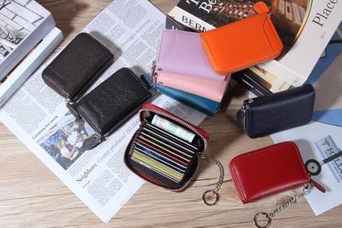 RFID Blocking Women's Leather Accordion Credit Card Holder