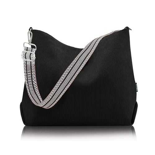 Corduroy Tote Bag for Women - Adjustable Shoulder Straps