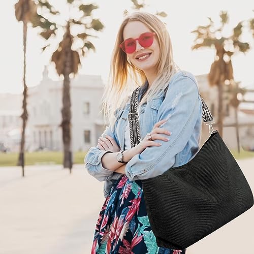 Corduroy Tote Bag for Women - Adjustable Shoulder Straps