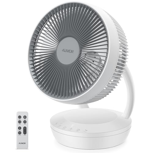 4UMOR Quiet Desk Fan with Remote Control, 8 Speeds