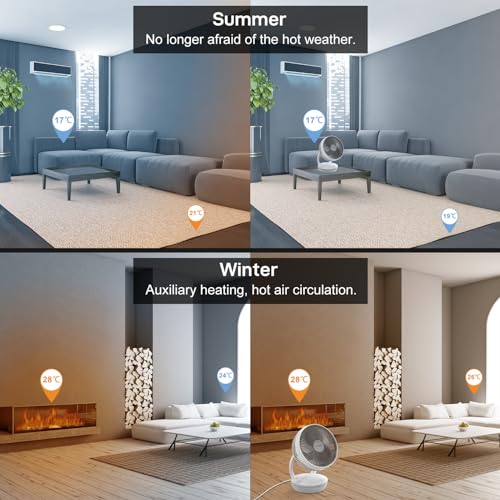 4UMOR Quiet Desk Fan with Remote Control, 8 Speeds