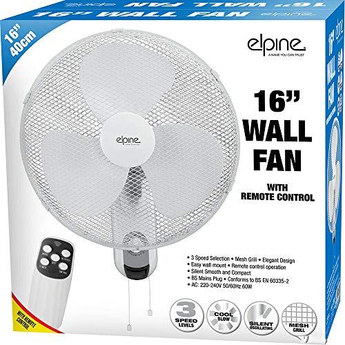 16" Remote-Controlled Oscillating Wall Fan