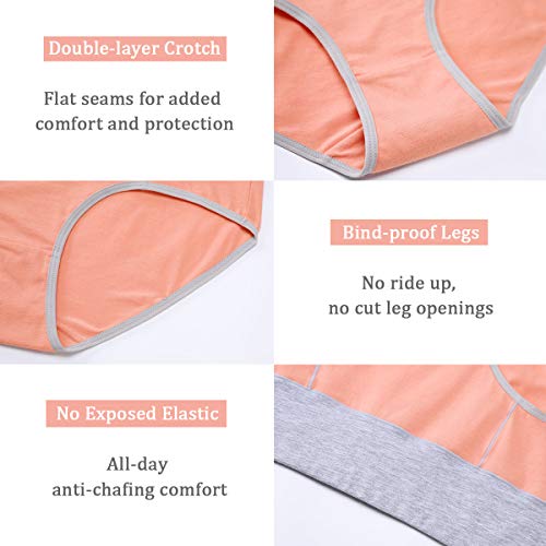 Wirarpa Women's High Waist Cotton Briefs 4 Pack