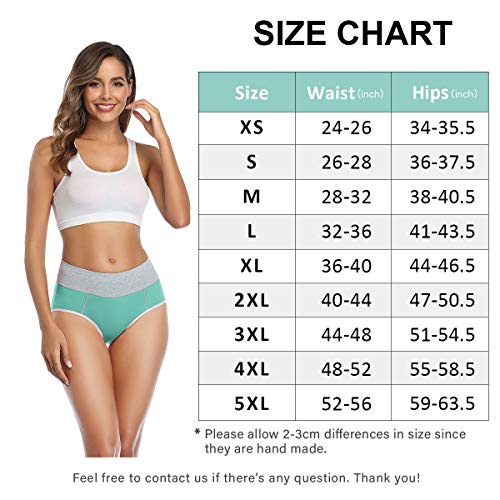 Wirarpa Women's High Waist Cotton Briefs 4 Pack