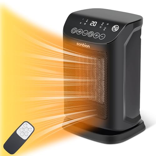 Compact 1800W Electric Heater with Thermostat and Remote
