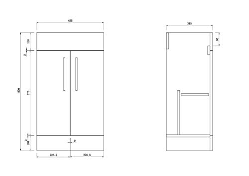 VeeBath Planet 500 White Vanity Unit with Basin