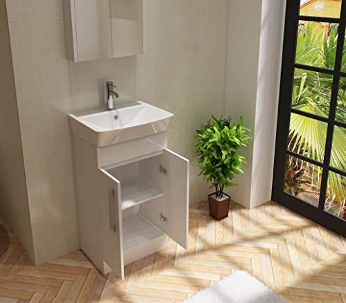 VeeBath Planet 500 White Vanity Unit with Basin