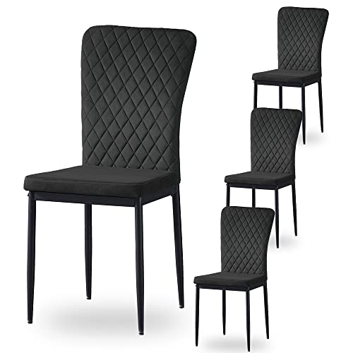 AINPECCA Velvet Black Dining Chair Set of 4