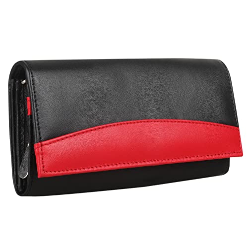 RFID Protected Ladies Leather Wallet with ID Pocket