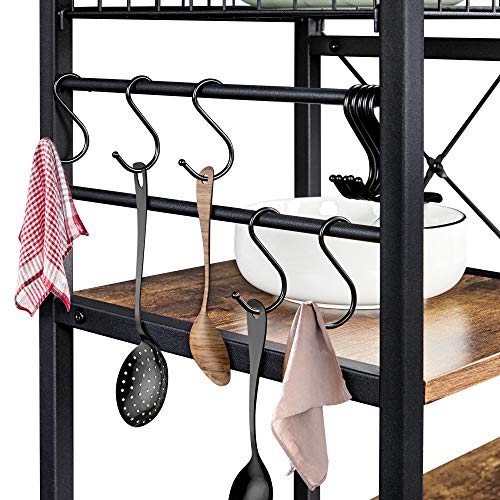 Industrial Kitchen Baker's Rack with Metal Baskets