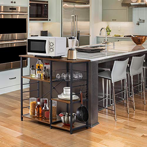 Industrial Baker's Rack with Metal Mesh Baskets