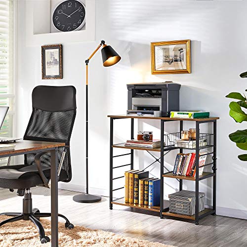 Industrial Baker's Rack with Metal Mesh Baskets