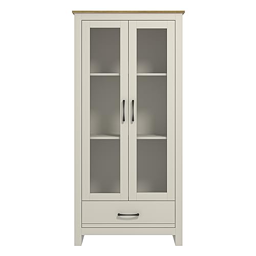 Galano 3-Tier Limestone Display Cabinet - Light Grey