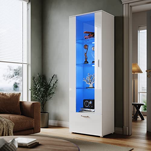 Modern White Gloss LED Sideboard Display Cabinet