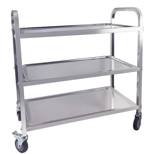 3-Tier Stainless Steel Rolling Utility Cart