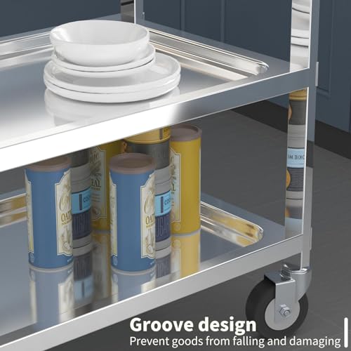 3-Tier Stainless Steel Rolling Utility Cart
