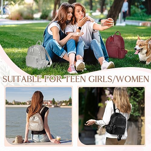 Stylish Silver Mini PU Leather Backpack for Women