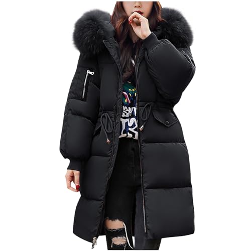 Women's Waterproof Down Jacket with Fur Hood