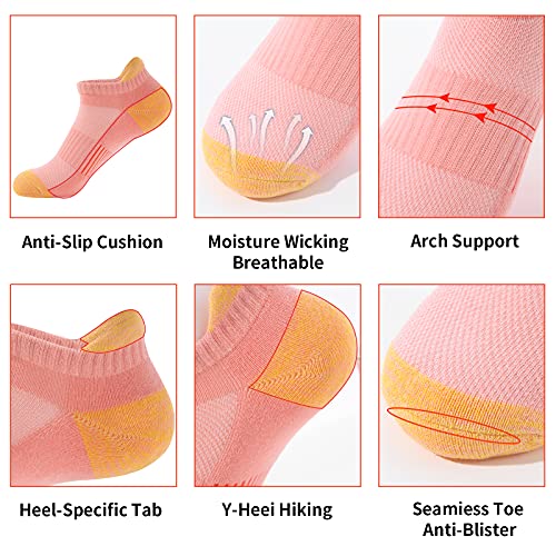 BUDERMMY Women's Cushioned Sports Ankle Socks - 6 Pairs