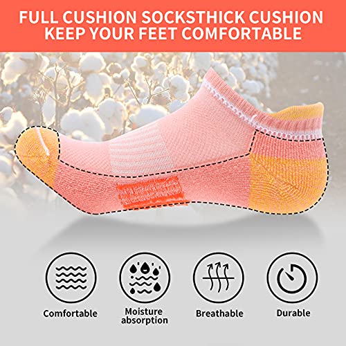 BUDERMMY Women's Cushioned Sports Ankle Socks - 6 Pairs