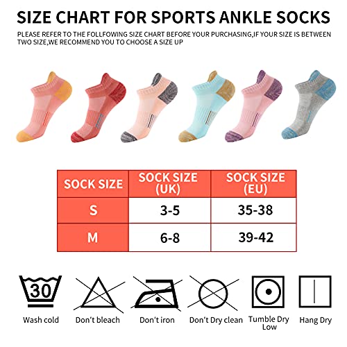 BUDERMMY Women's Cushioned Sports Ankle Socks - 6 Pairs