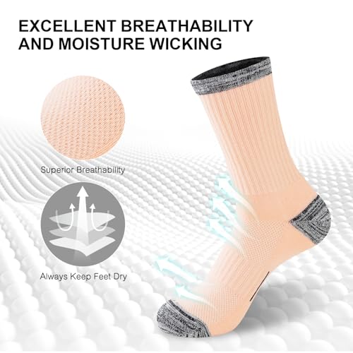Warm Women's Hiking Socks - 6 Pairs, Cushioned Comfort