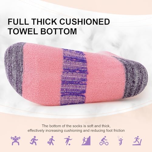 Warm Women's Hiking Socks - 6 Pairs, Cushioned Comfort