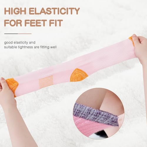 Warm Women's Hiking Socks - 6 Pairs, Cushioned Comfort